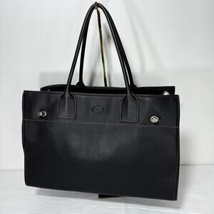 Tod's Purse Handbag Black Leather Shoulder Bag Luxury SOFT Dark Academia Tote